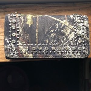 Real camo bling wallet
